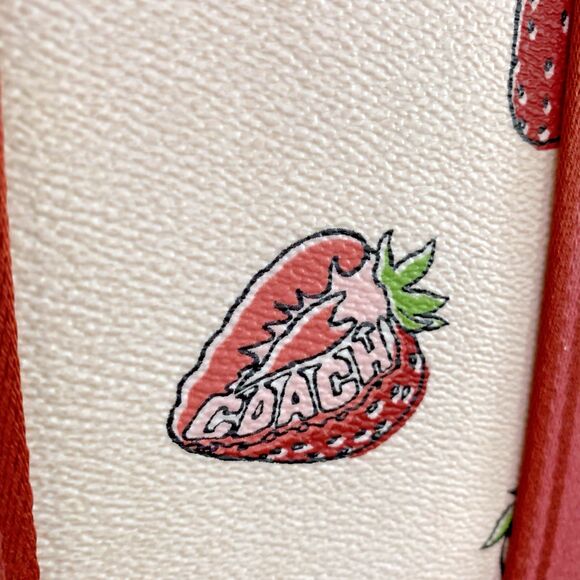 COACH Smith Tote 24 Bag Strawberry Pink Red White Shoulder Handbag CAR80 - Picture 9 of 16